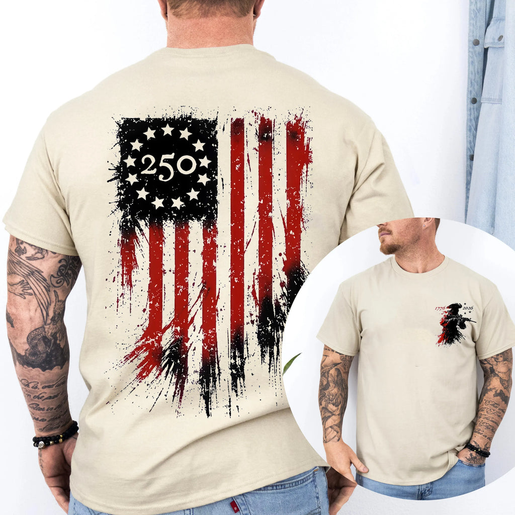 America 250th Anniversary Distressed Flag, Patriotic,4th Of July 1776 Unisex T-shirt/Crewneck/Hoodie