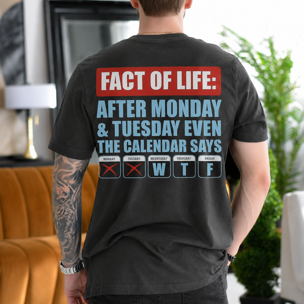 Funny Work Week Shirt, Monday Tuesday Calendar Says WTF  Weekend Countdown Gift Unisex T-shirt/Crewneck/Hoodie