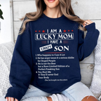 I Am A Lucky Mom I Have A Crazy Son Unisex T-shirt/Crewneck/Hoodie