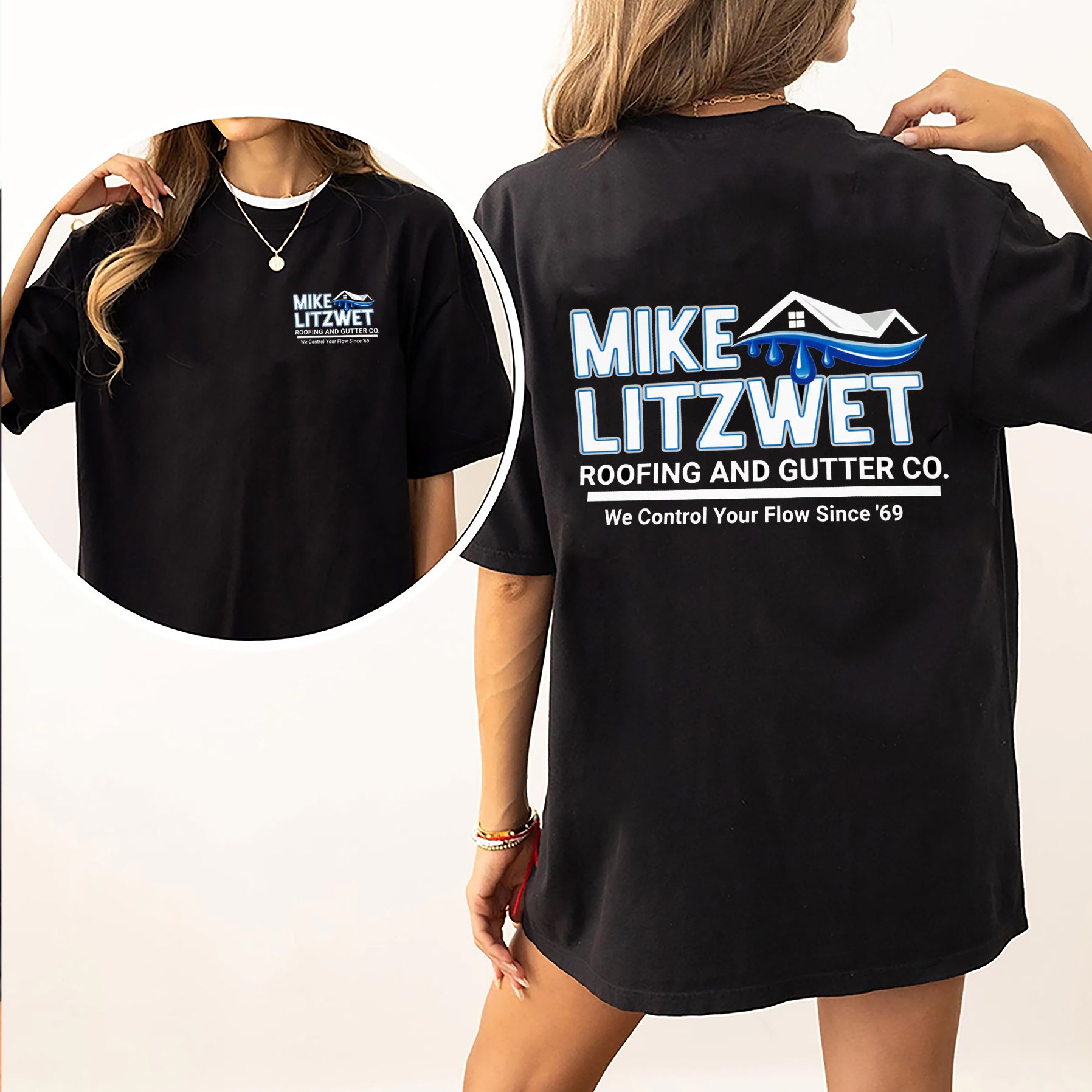Mike Litzwet Roofing & Gutter Co. Graphic Unisex Shirts/Crewneck/Hoodie Vintage "Since 69"
