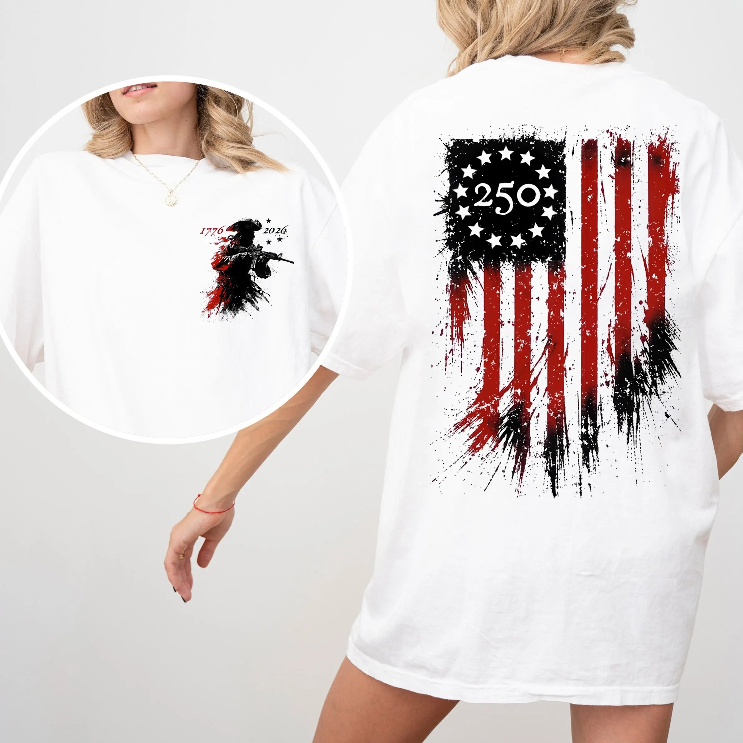 America 250th Anniversary Distressed Flag, Patriotic,4th Of July 1776 Unisex T-shirt/Crewneck/Hoodie
