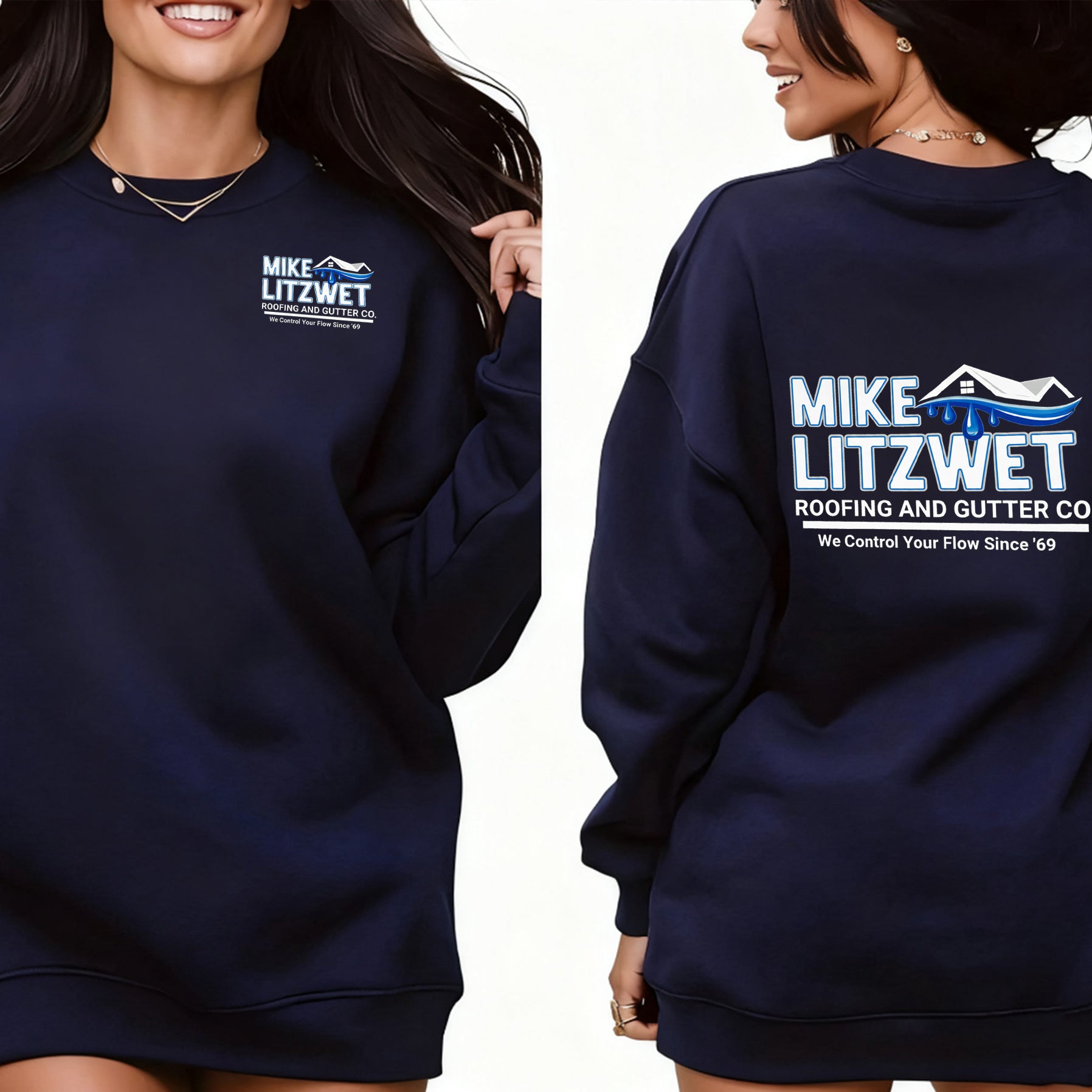 Mike Litzwet Roofing & Gutter Co. Graphic Unisex Shirts/Crewneck/Hoodie Vintage "Since 69"