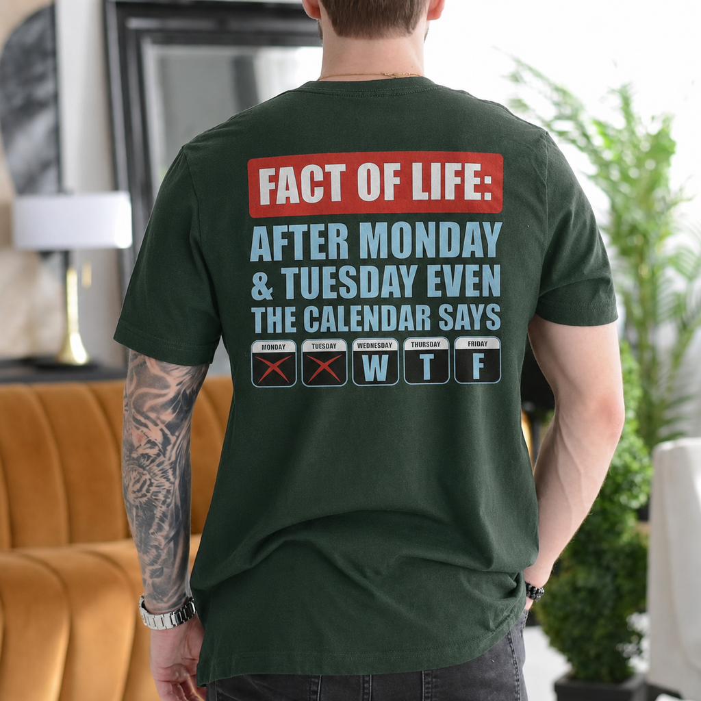 Funny Work Week Shirt, Monday Tuesday Calendar Says WTF  Weekend Countdown Gift Unisex T-shirt/Crewneck/Hoodie
