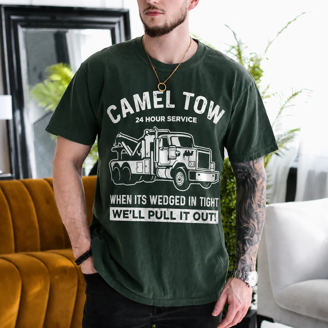 Camel Tow 24 Hour Service When Its Wedged in Tight We'll Pull It Out Gift Unisex T-shirt/Crewneck/Hoodie