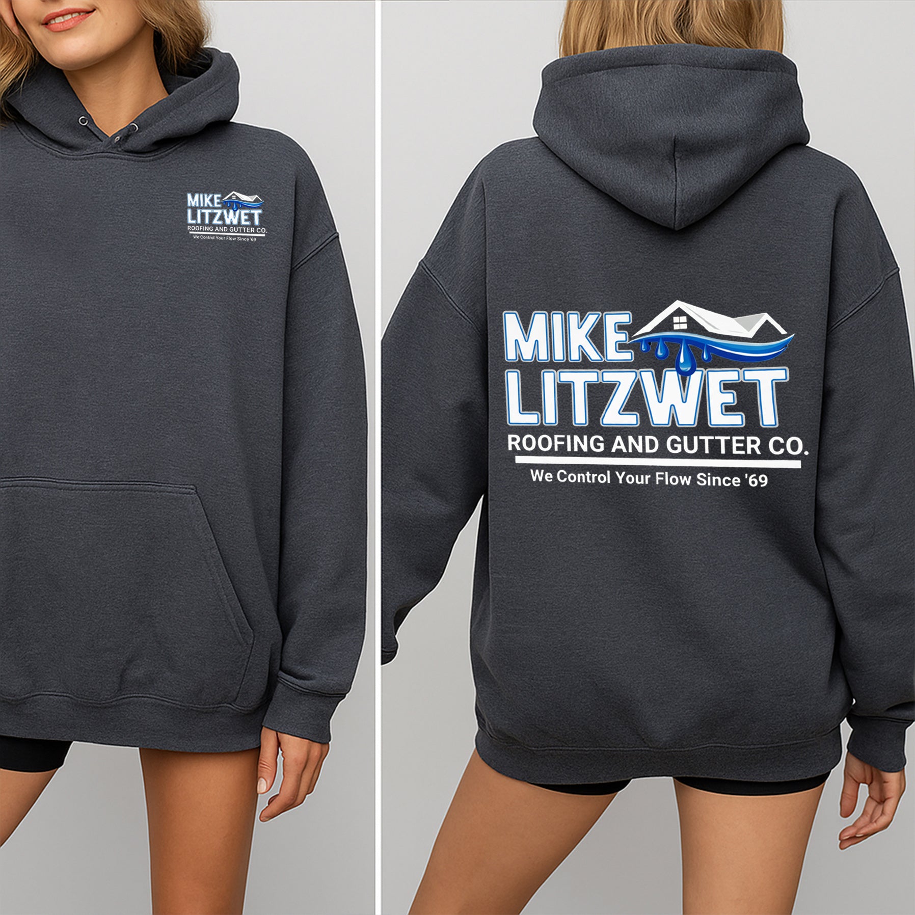 Mike Litzwet Roofing & Gutter Co. Graphic Unisex Shirts/Crewneck/Hoodie Vintage "Since 69"