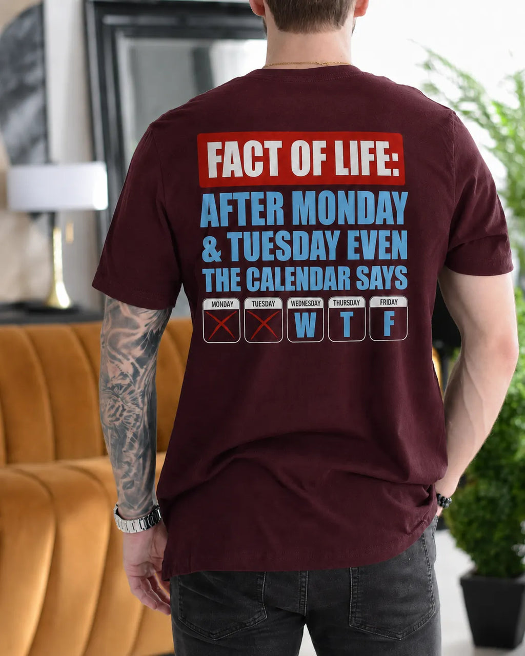 Funny Work Week Shirt, Monday Tuesday Calendar Says WTF  Weekend Countdown Gift Unisex T-shirt/Crewneck/Hoodie