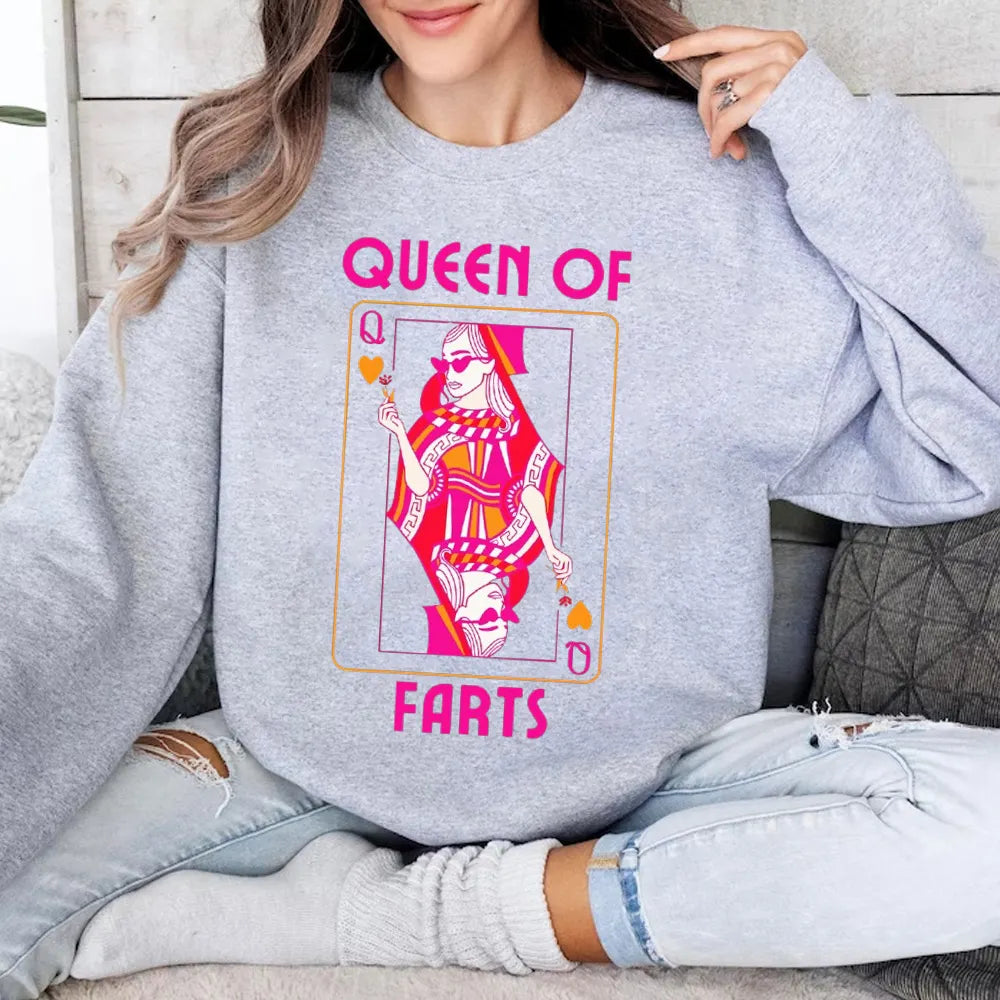 Funny Queen of Fart Farting Unisex Shirts/Crewneck/Hoodie