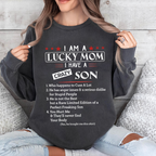 I Am A Lucky Mom I Have A Crazy Son Unisex T-shirt/Crewneck/Hoodie