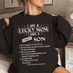 I Am A Lucky Mom I Have A Crazy Son Unisex T-shirt/Crewneck/Hoodie