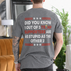 1 Out of 3 Trump Supporters Are as Stupid as the Other 2 Anti-Trump Political Satire - Gray back print